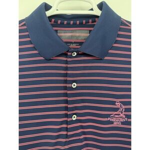 Donald Ross L Pinehurst 1895 Mens Golf Polo Shirt Striped Performance Athleisure